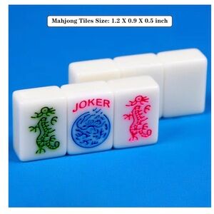 White Mahjong Joker Tiles Set for Kids - Multi-Color Accents
